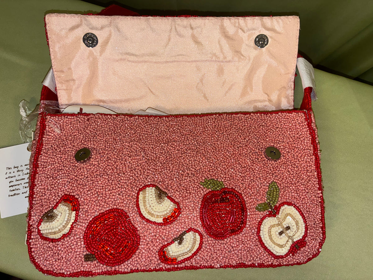 Beaded Blushing Apple Orchard Bag