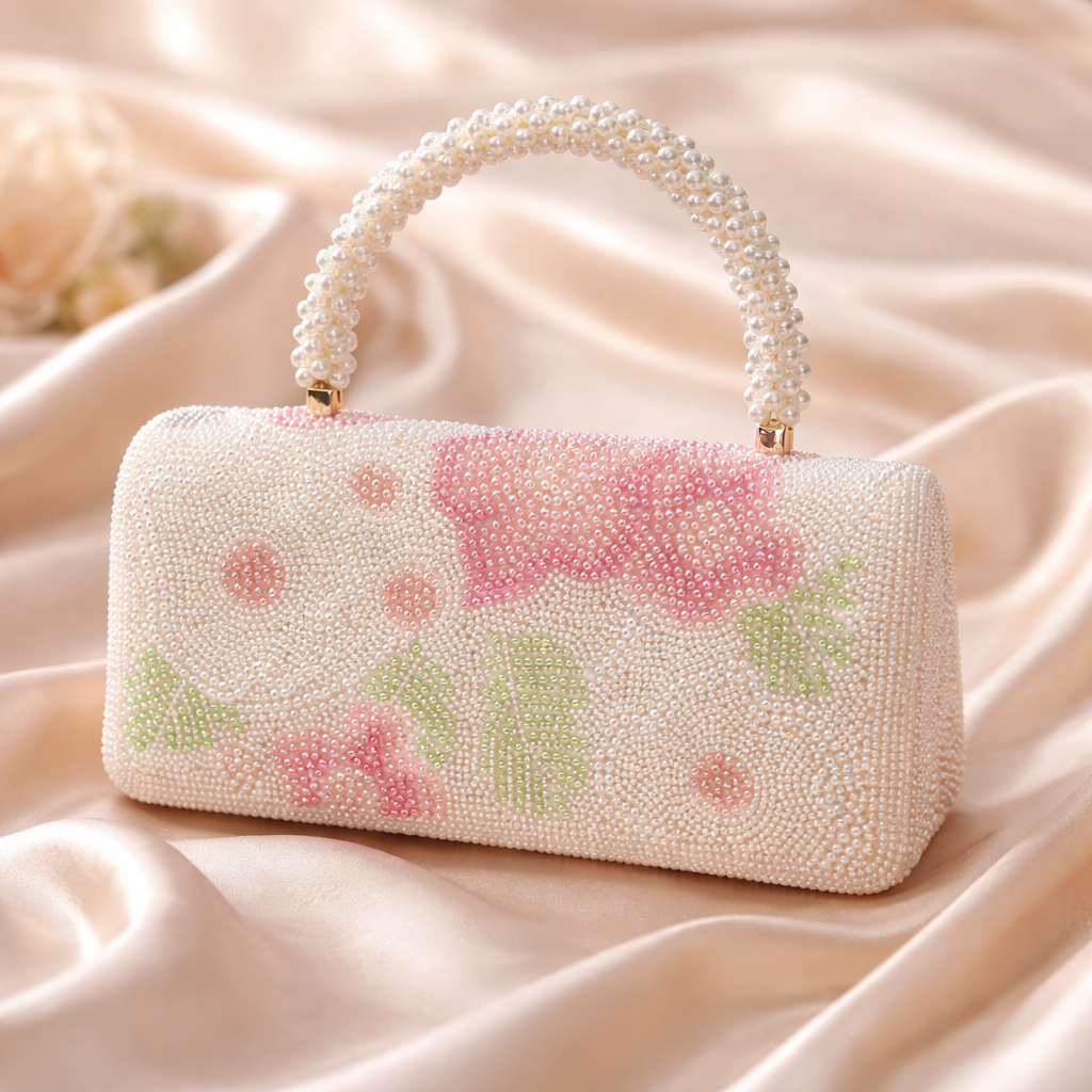 Romantic Floral Pearl Bag ✨ coquette bridal guest purse