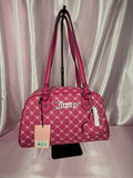 Juicy Couture She's The Moment Satchel Raspberry Tart Pink Monogram Bow Bag Y2K