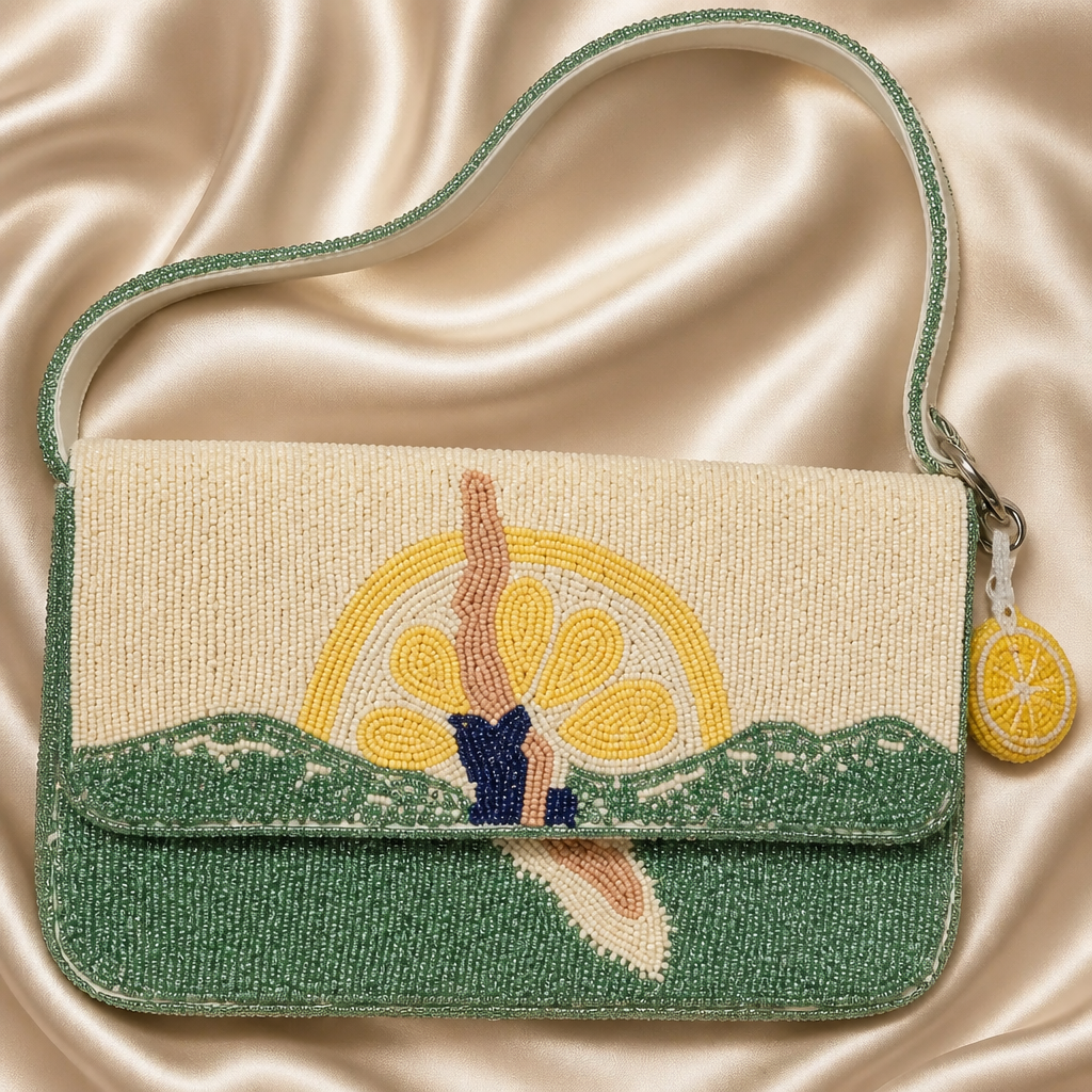 Surf & Citrus Hand-Beaded Bag | Resort Style Shoulder Purse