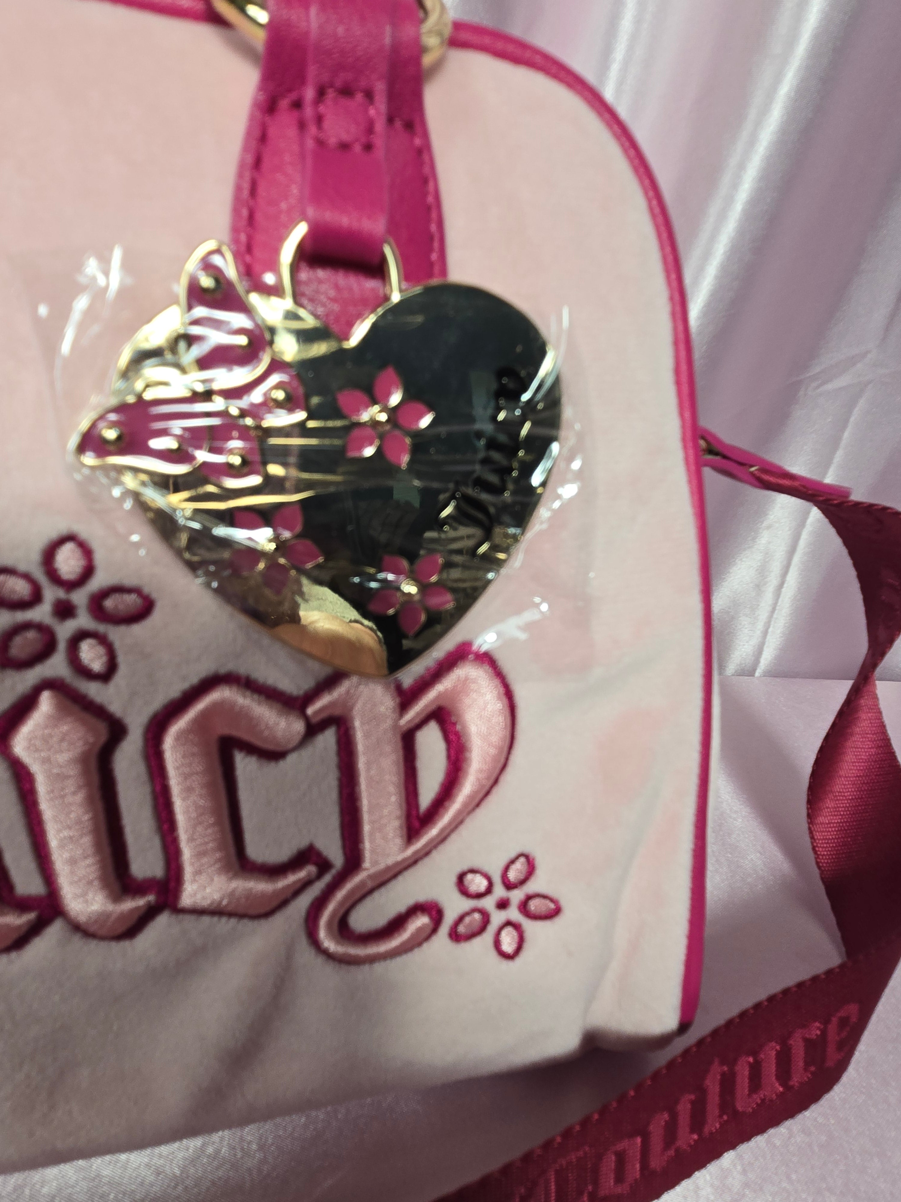 Juicy Couture Juicy In The Sky Satchel Flamingo Pink Crossbody Y2K Bag