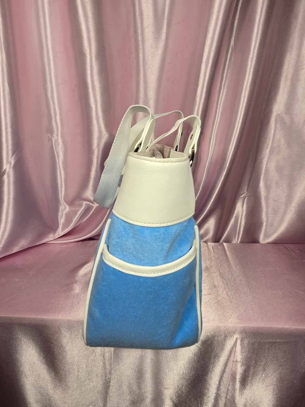 Juicy Couture Blue Gleam Velour Tote Bag | Y2K Baby Blue Shoulder Tote