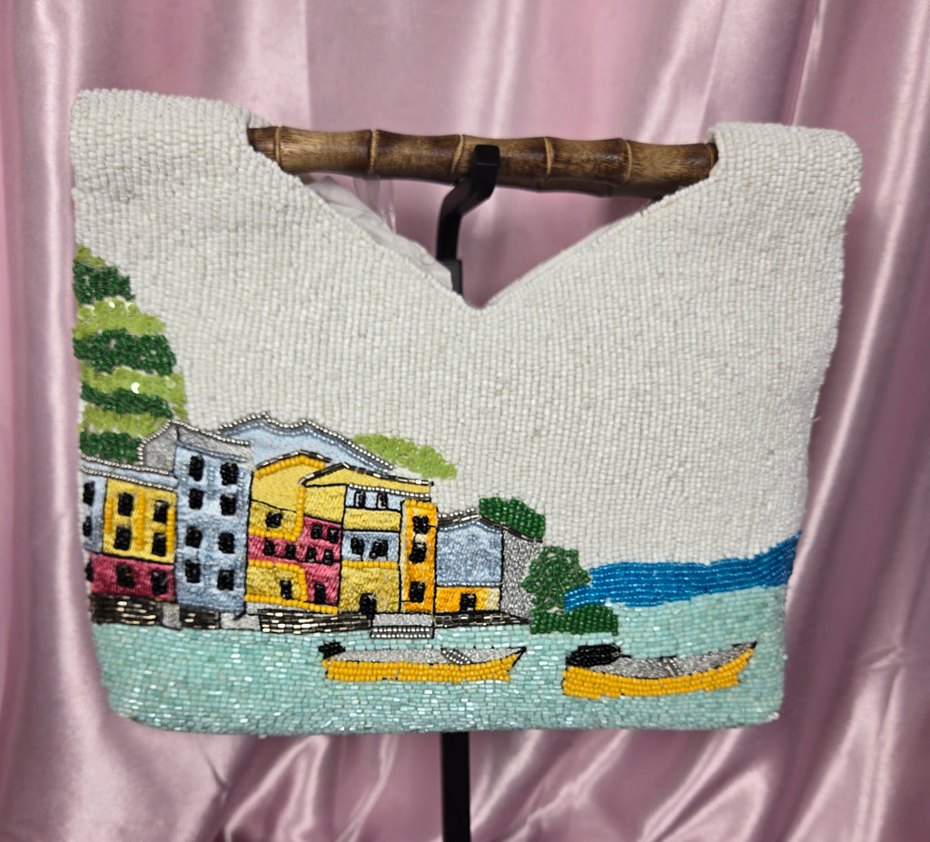 Portofino Beaded Tote ✨ Euro Summer Coastal Chic Bag