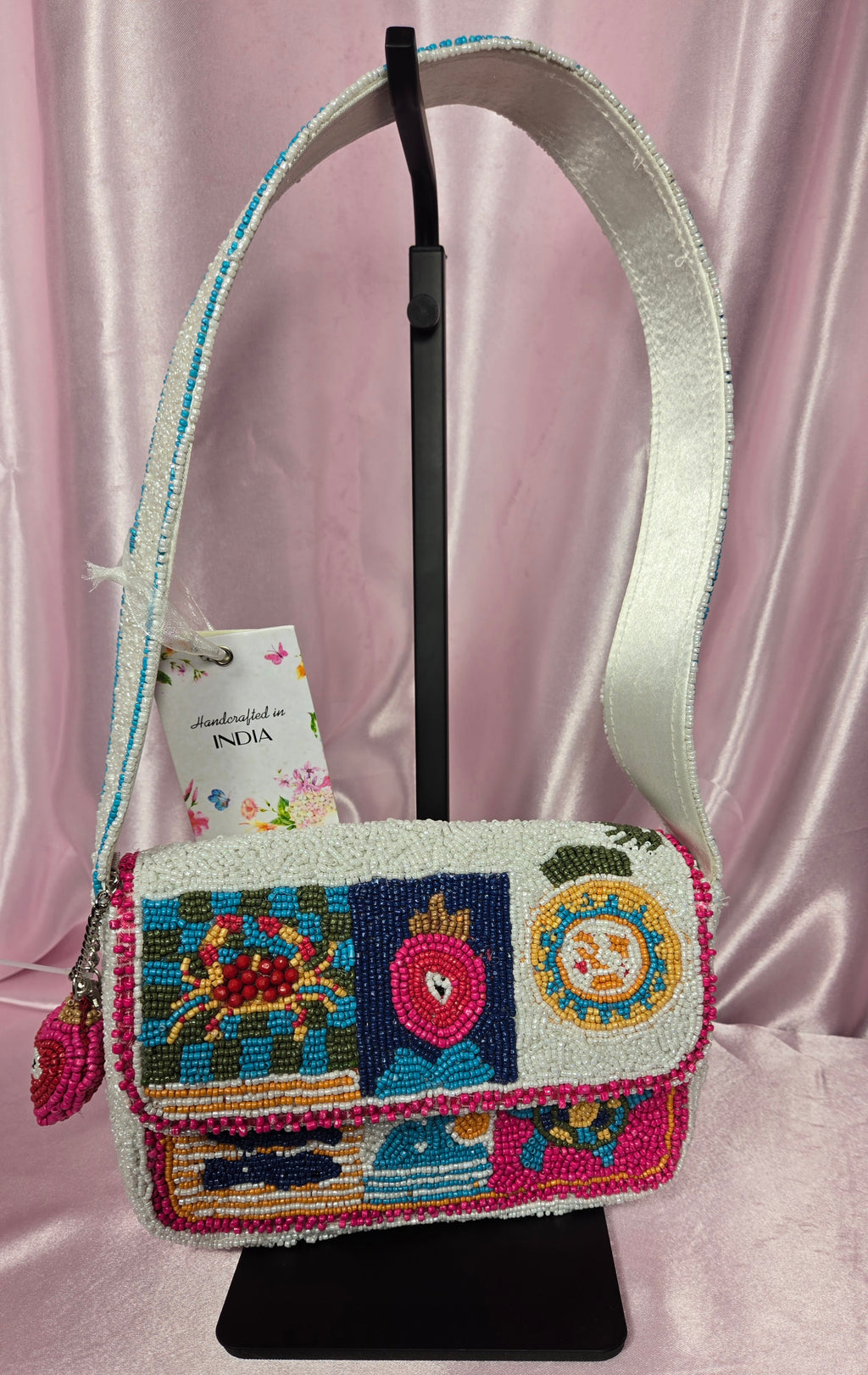 Coastal Chic Beaded Crossbody 🦀 Euro Summer Novelty Bag