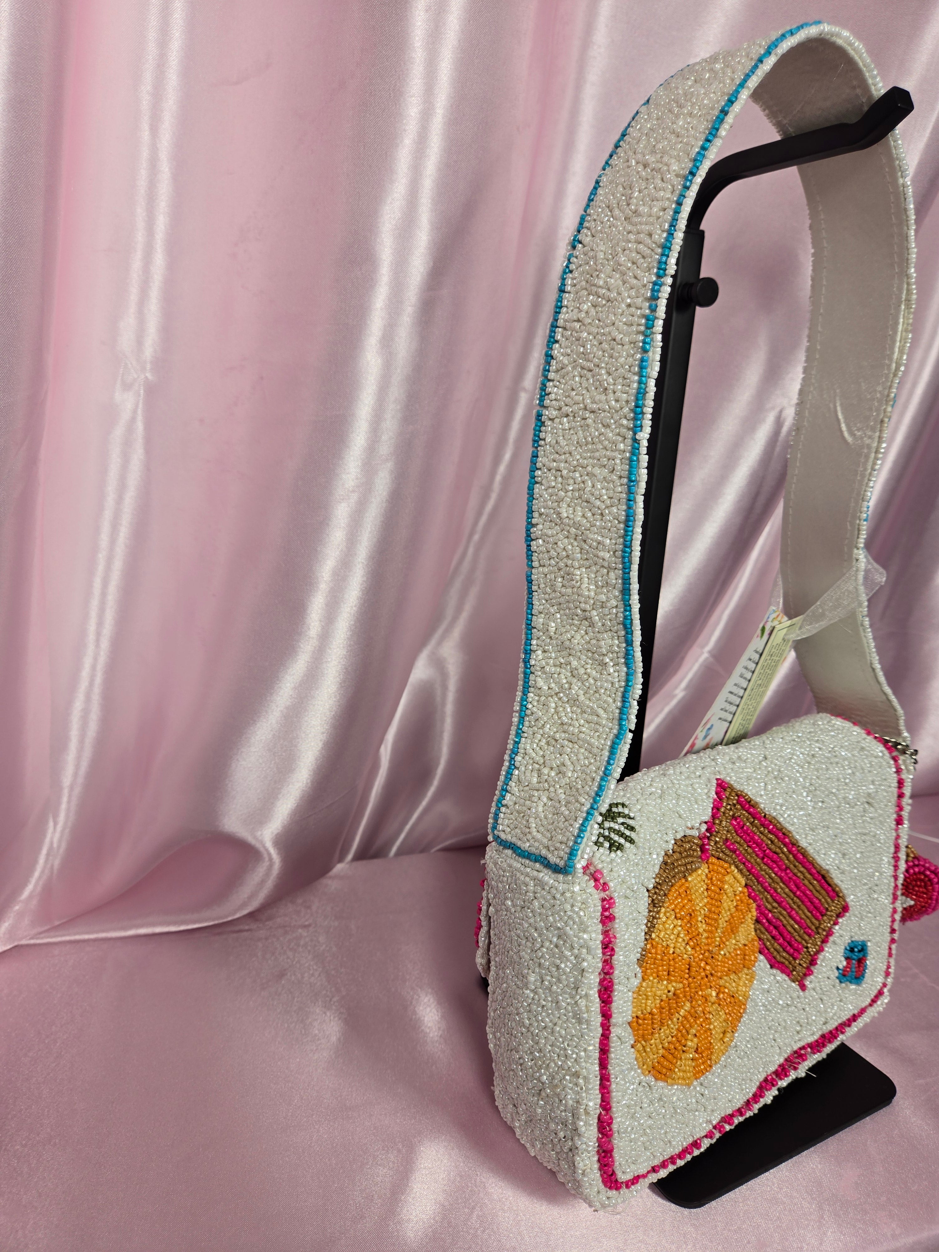 Coastal Chic Beaded Crossbody 🦀 Euro Summer Novelty Bag