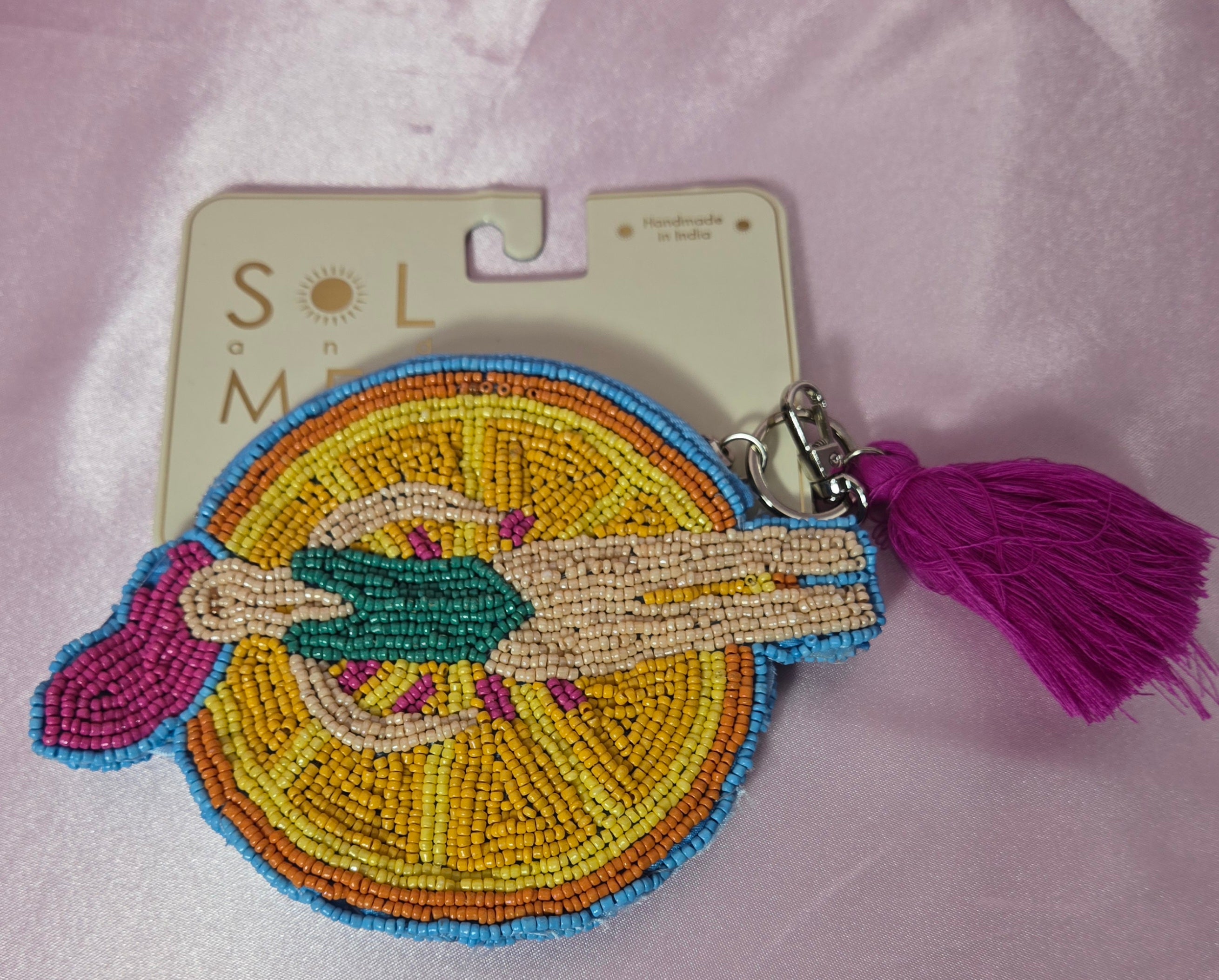 Beaded Lucky Hand Coin Purse Keychain | Colorful Boho Accessory