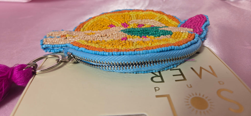 Beaded Lucky Hand Coin Purse Keychain | Colorful Boho Accessory