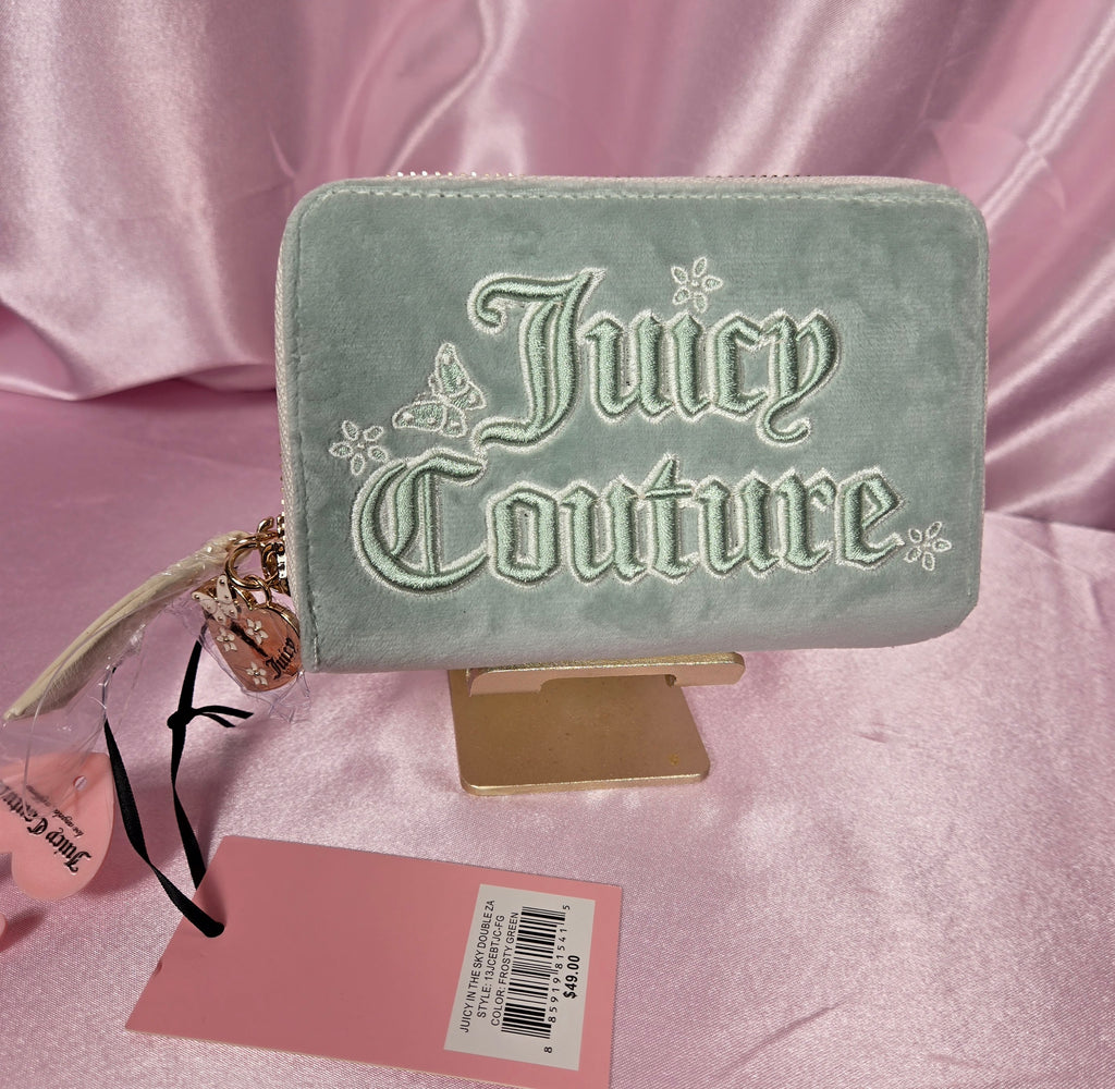 Juicy Couture Juicy in the Sky- Frost Zip Around Wallet Y2K