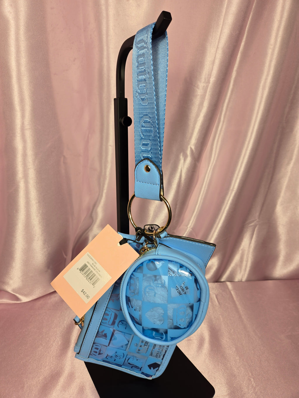 Juicy Couture Blue Gleam Paradise 3-Piece Pouch Wristlet Set Y2K