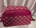 Juicy Couture Raspberry Tart Monogram Crossbody Bag w/ Heart Coin Purse Charm
