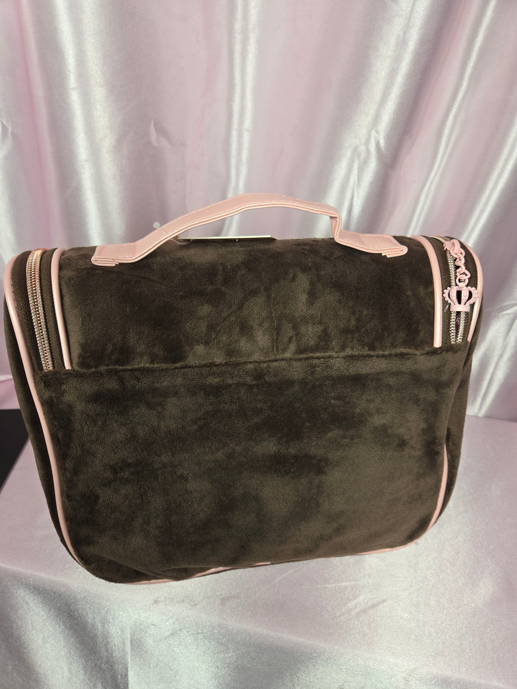Juicy Couture Brown Velour Travel Organizer Hanging Cosmetic Case Y2K