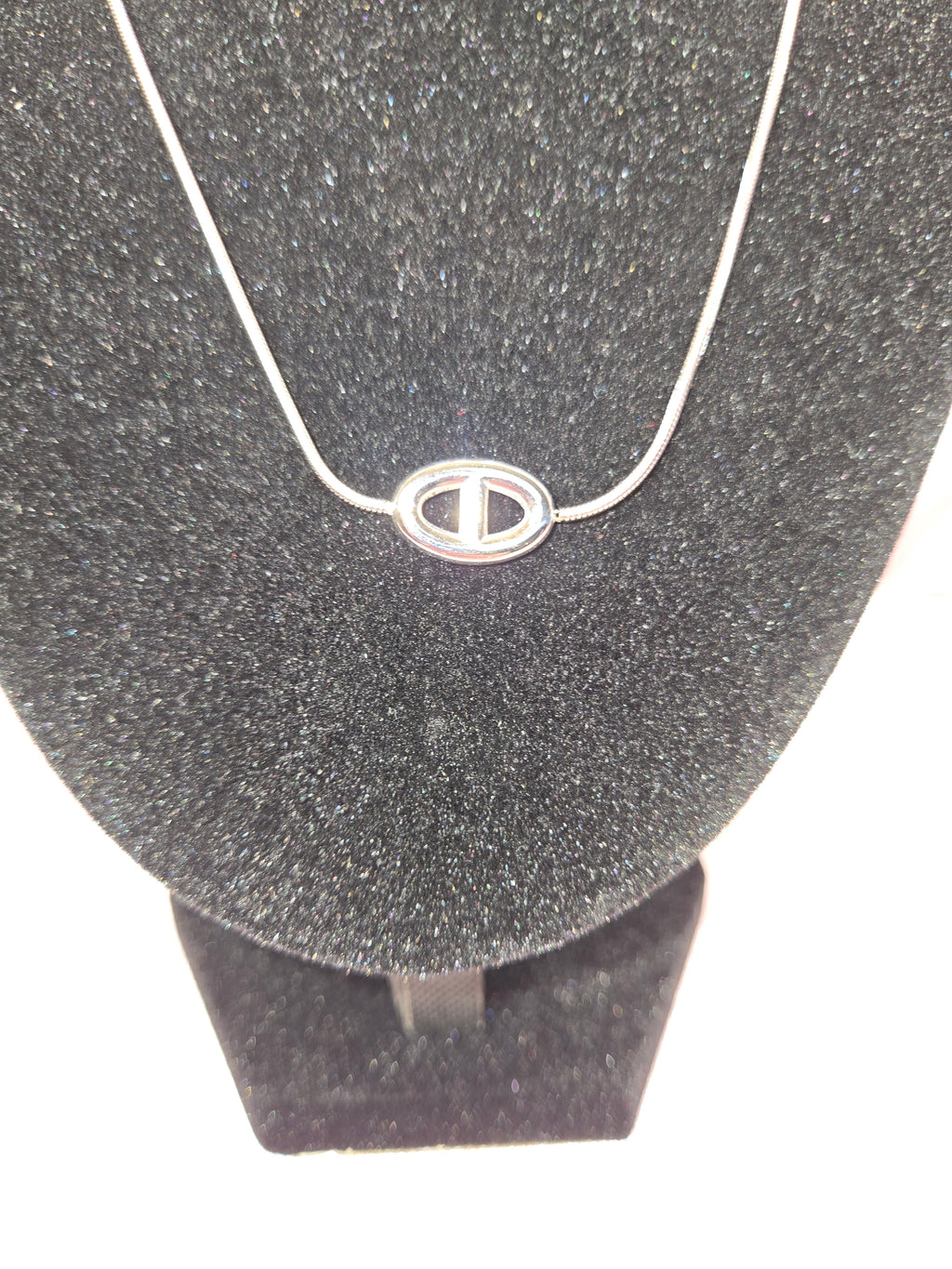 Silver Tone Lux Inspired Pendant Necklace Minimalist Jewelry