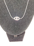 Silver Tone Lux Inspired Pendant Necklace Minimalist Jewelry
