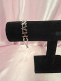 Designer Inspired Silver Tone Letter Bracelet Statement Jewelry