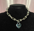 Silver Heart Charm Chain Inspired Bracelet