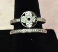 Silver Tone Lux Inspired Open Ring | Pavé Floral Wrap Ring