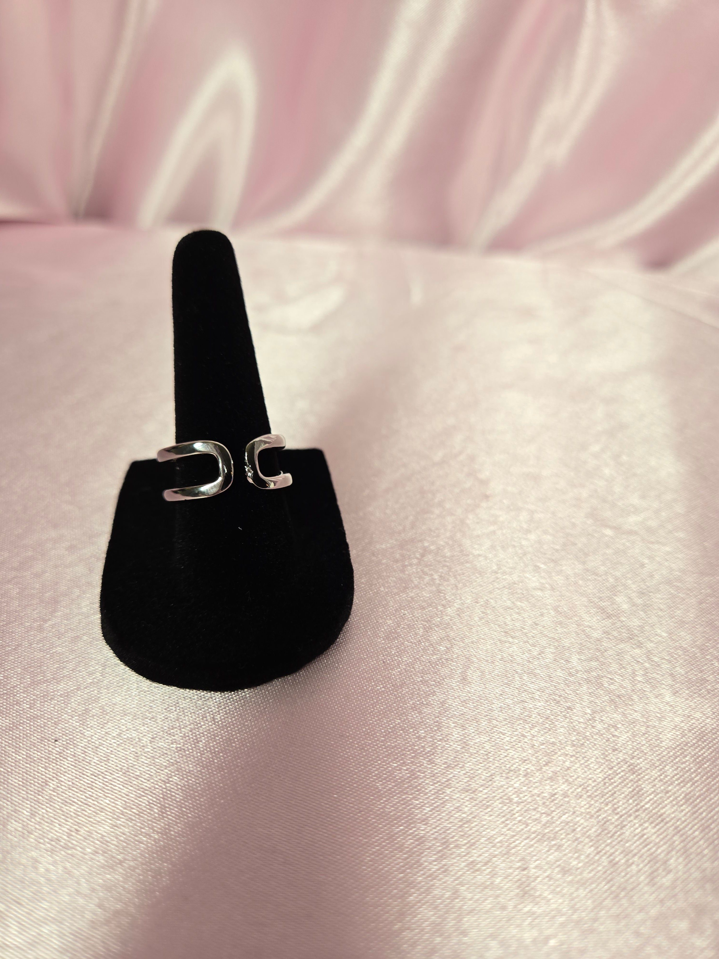 Silver Tone Lux Inspired Open Ring | Pavé Floral Wrap Ring