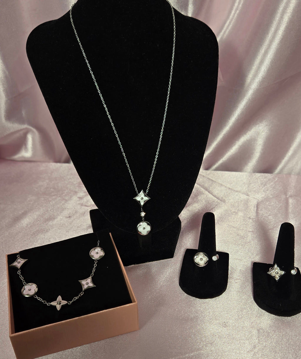Lux Inspired Floral Motif Necklace