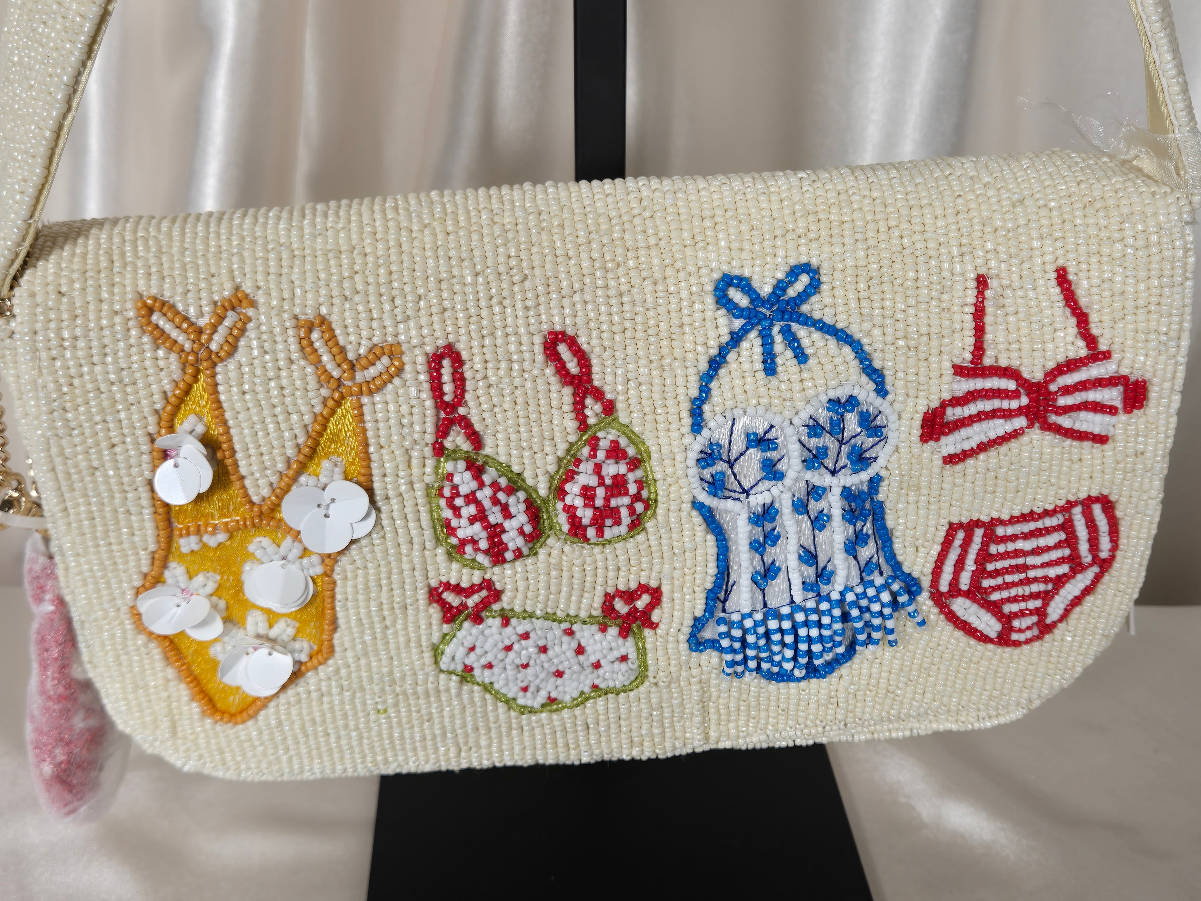 Poolside Daydreams Hand-Beaded Shoulder Bag | Coastal Resort Statement Purse