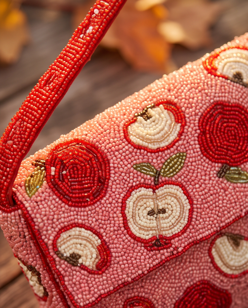 Beaded Blushing Apple Orchard Bag