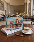 Beaded NYC Cityscape Shoulder Bag