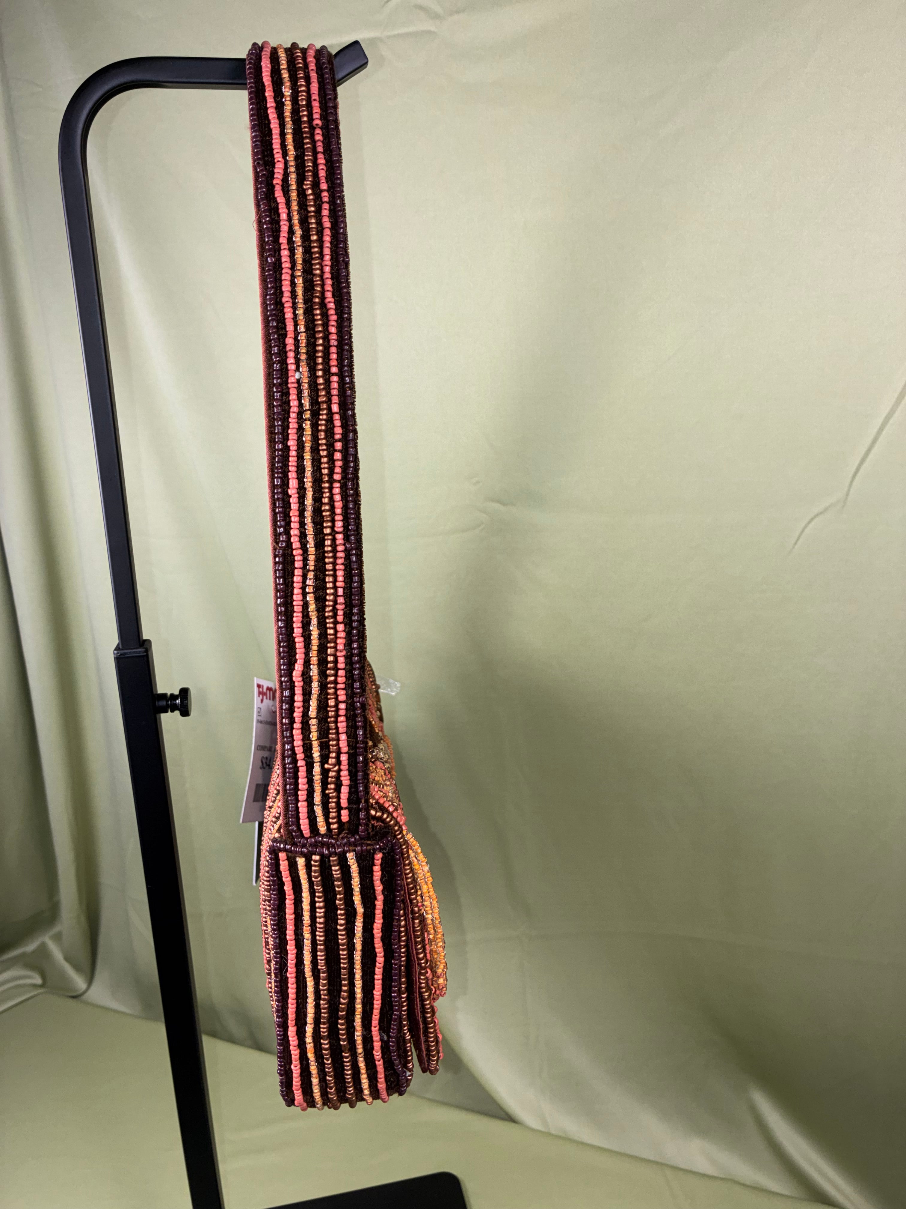 Suede & Beaded Fringe Shoulder Bag