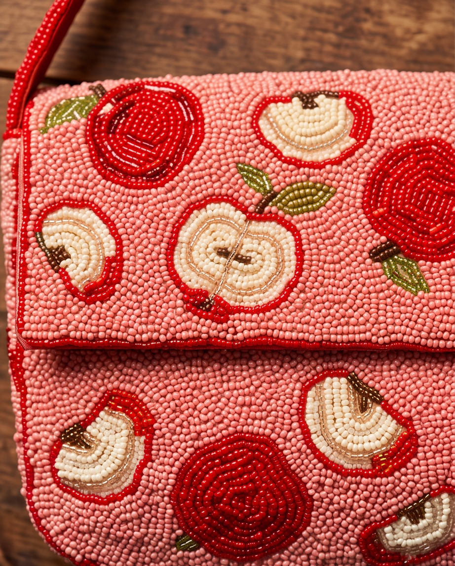 Beaded Blushing Apple Orchard Bag