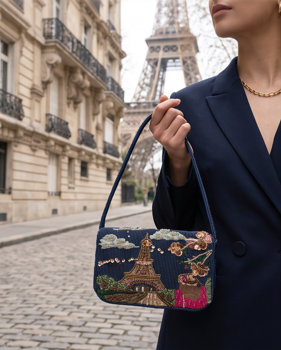 Paris Beaded Shoulder Bag