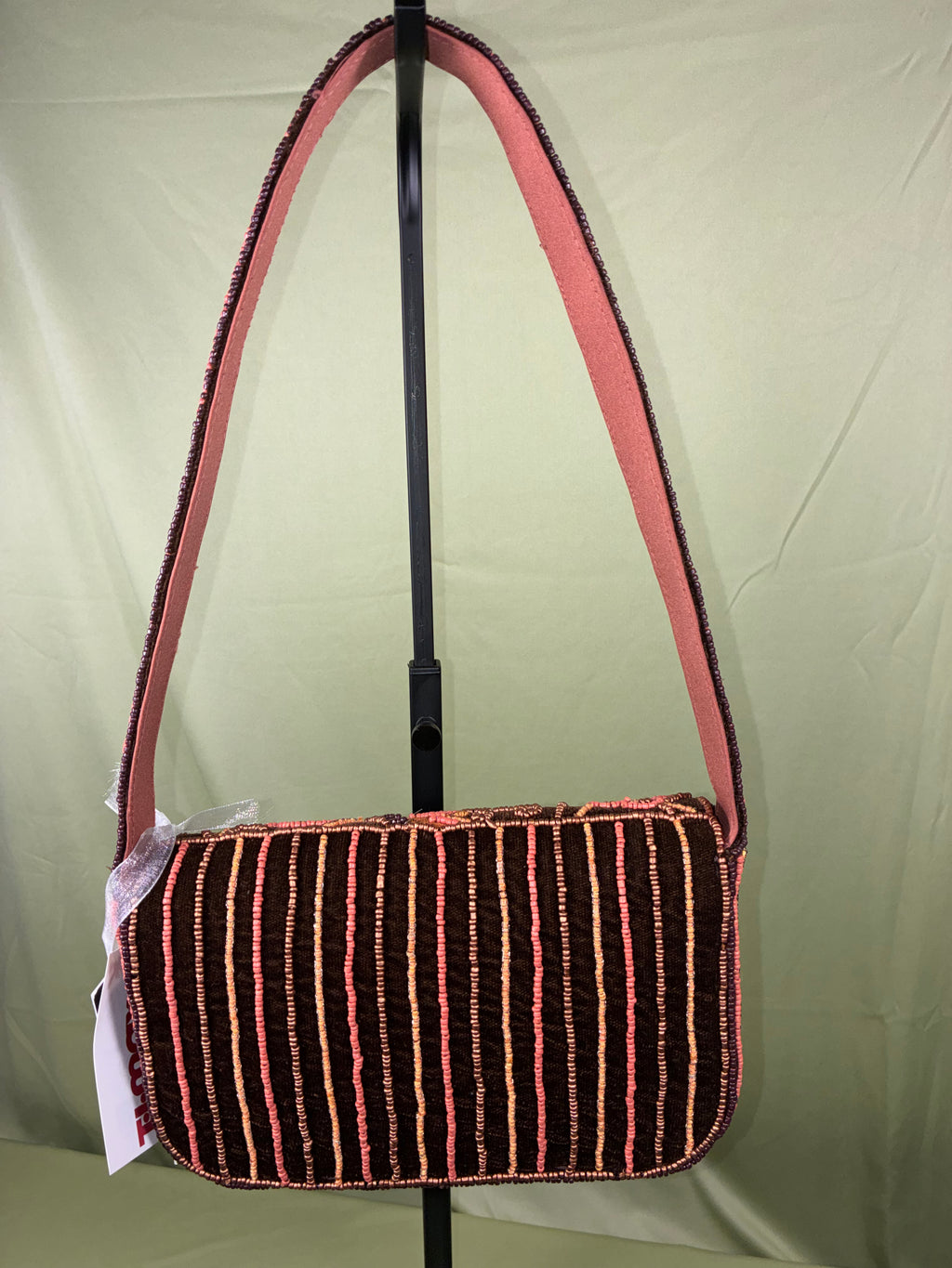 Suede & Beaded Fringe Shoulder Bag