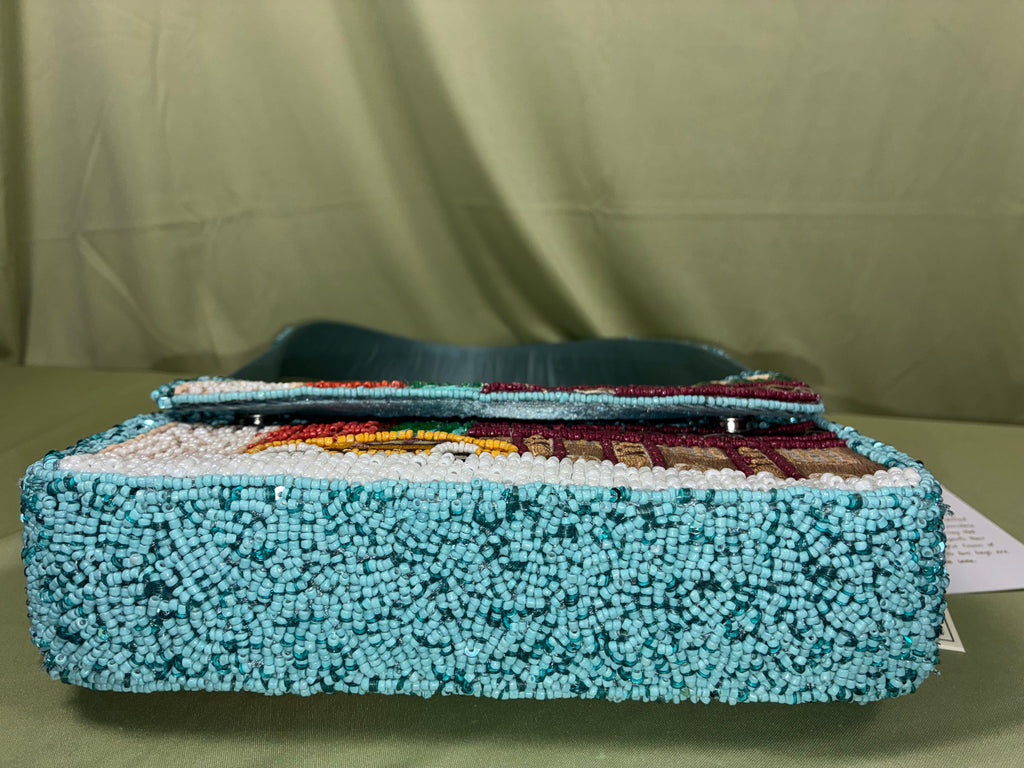 Beaded NYC Cityscape Shoulder Bag