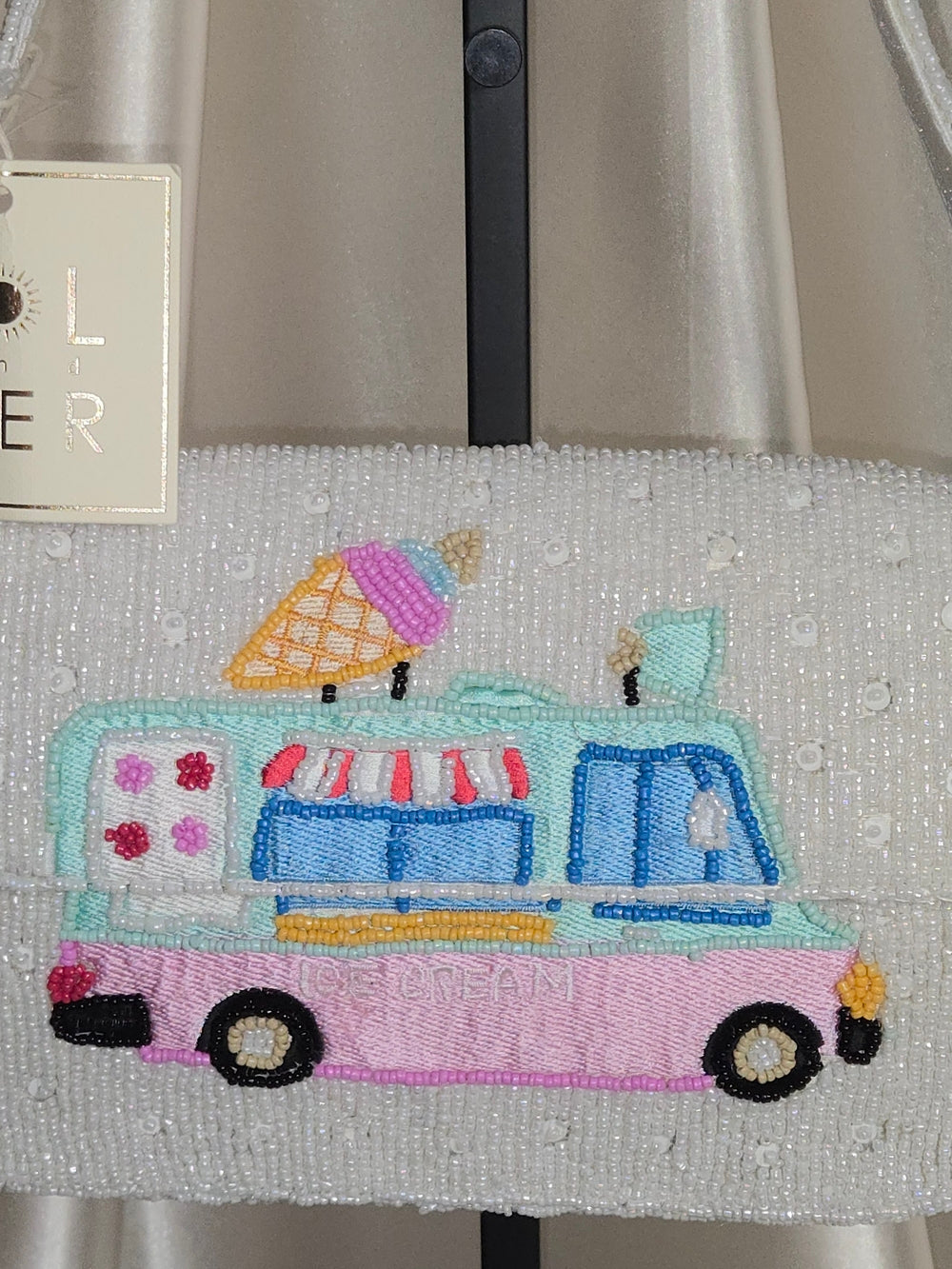 Beaded Ice Cream Truck Shoulder Bag