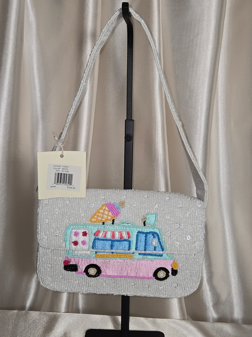 Beaded Ice Cream Truck Shoulder Bag