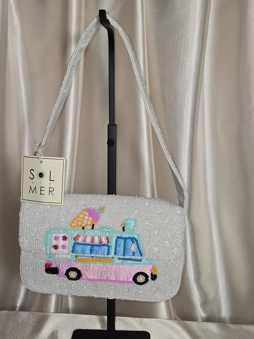 Beaded Ice Cream Truck Shoulder Bag