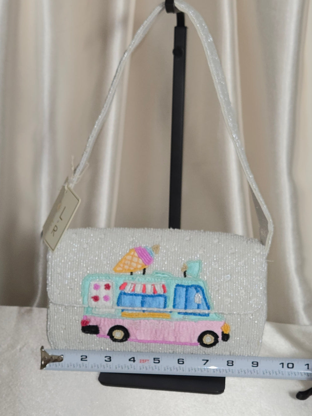 Beaded Ice Cream Truck Shoulder Bag