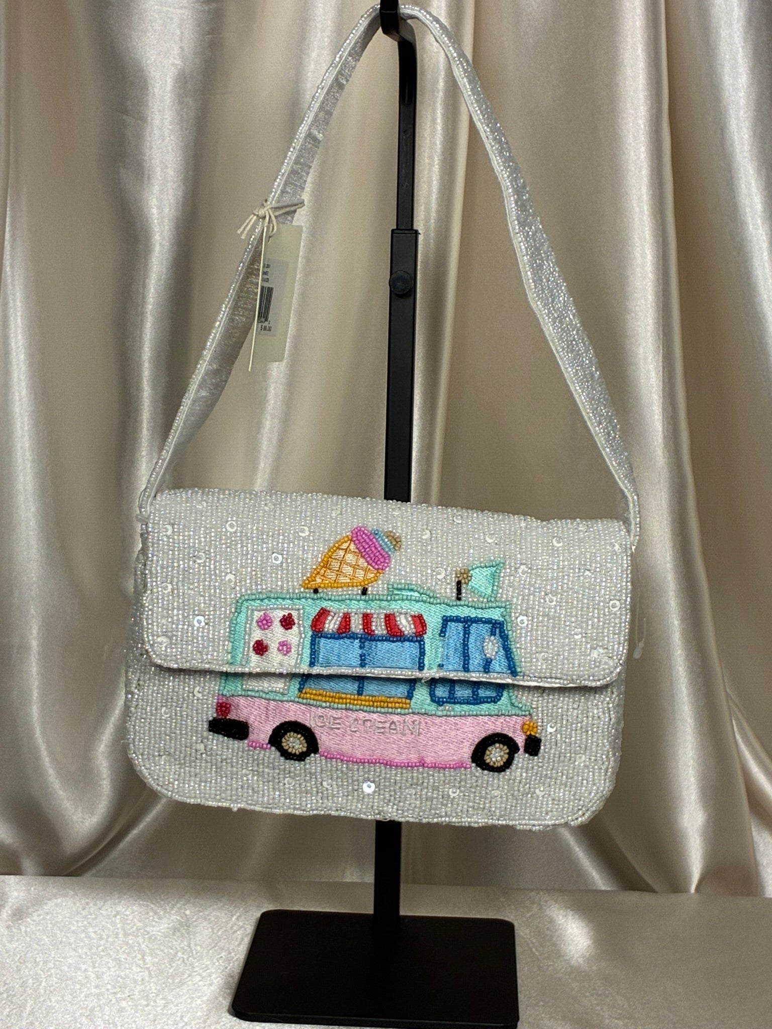 Beaded Ice Cream Truck Shoulder Bag