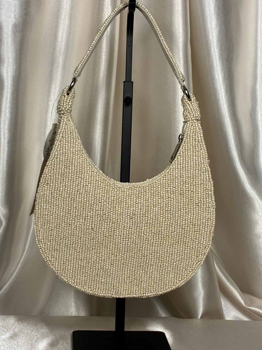 Champagne Bloom Beaded Shoulder Bag