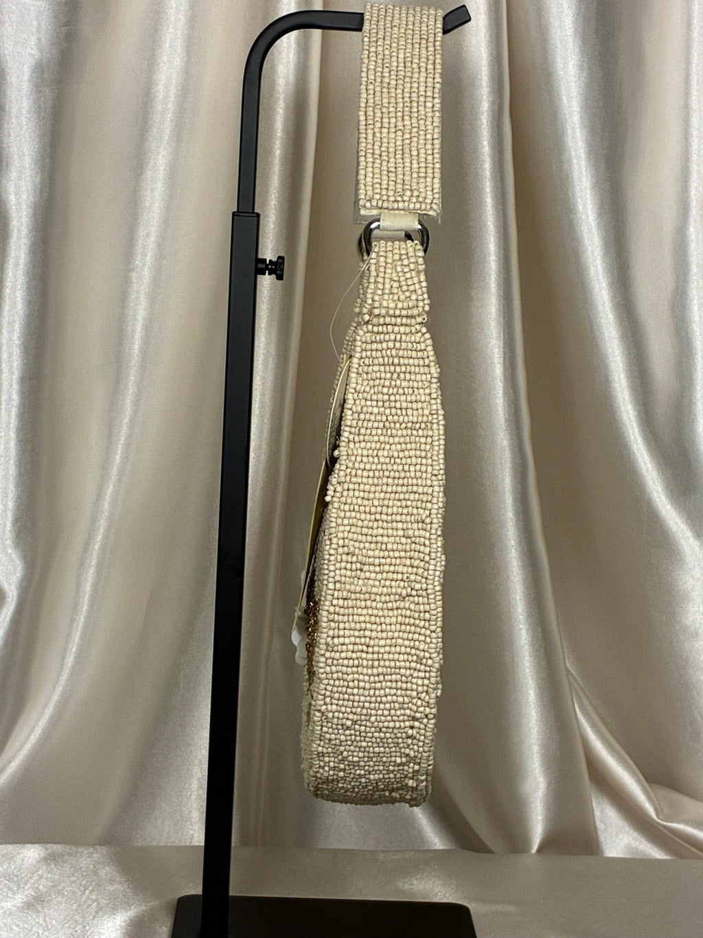 Champagne Bloom Beaded Shoulder Bag