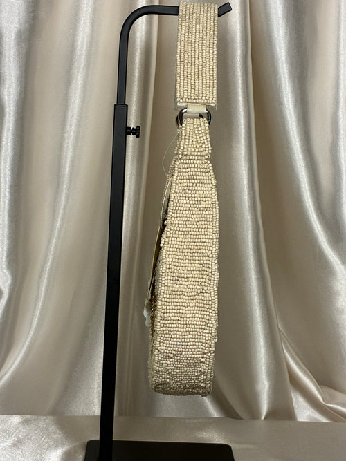 Champagne Bloom Beaded Shoulder Bag