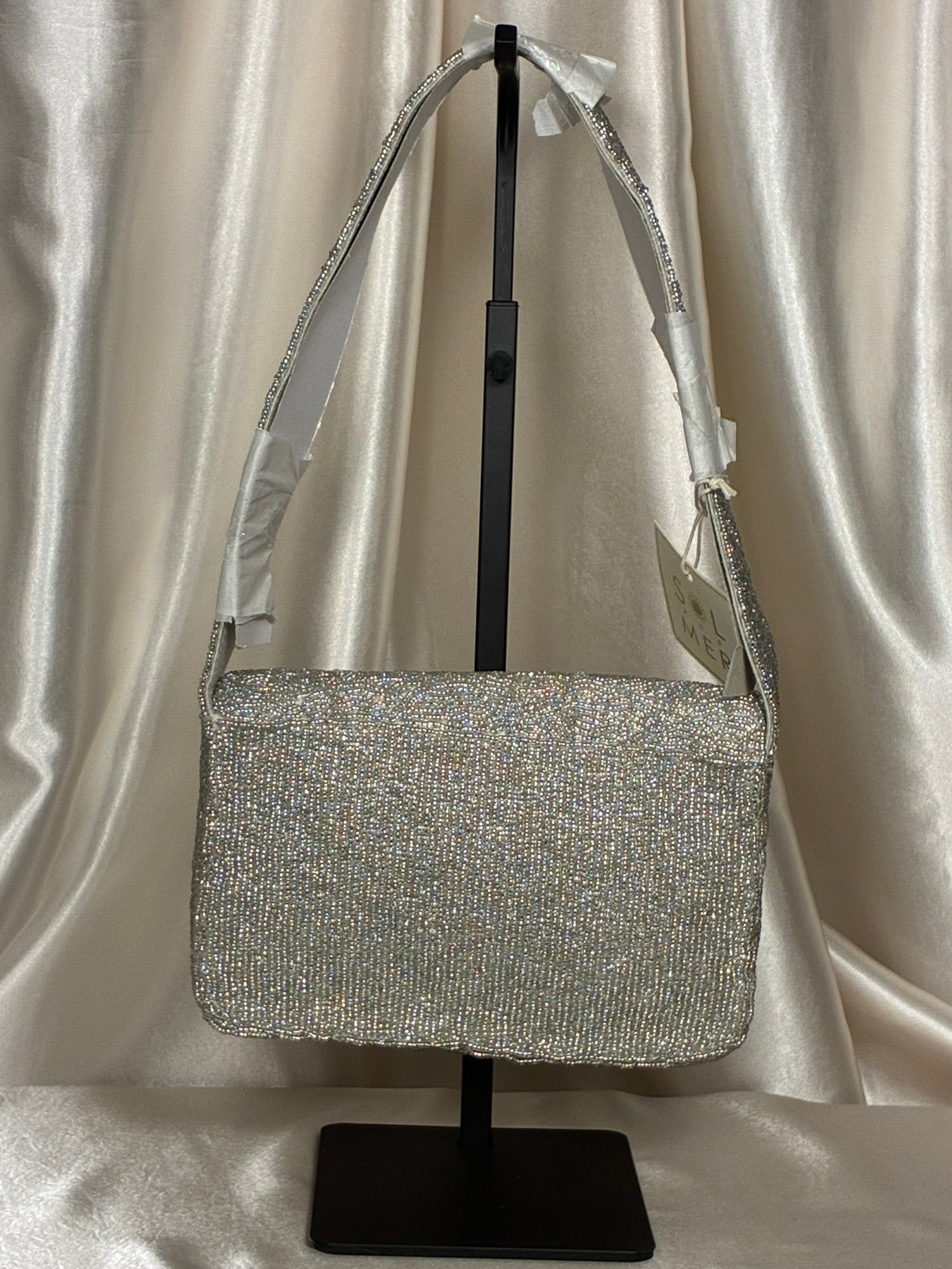 Pink Flamingo Beaded Shoulder Bag