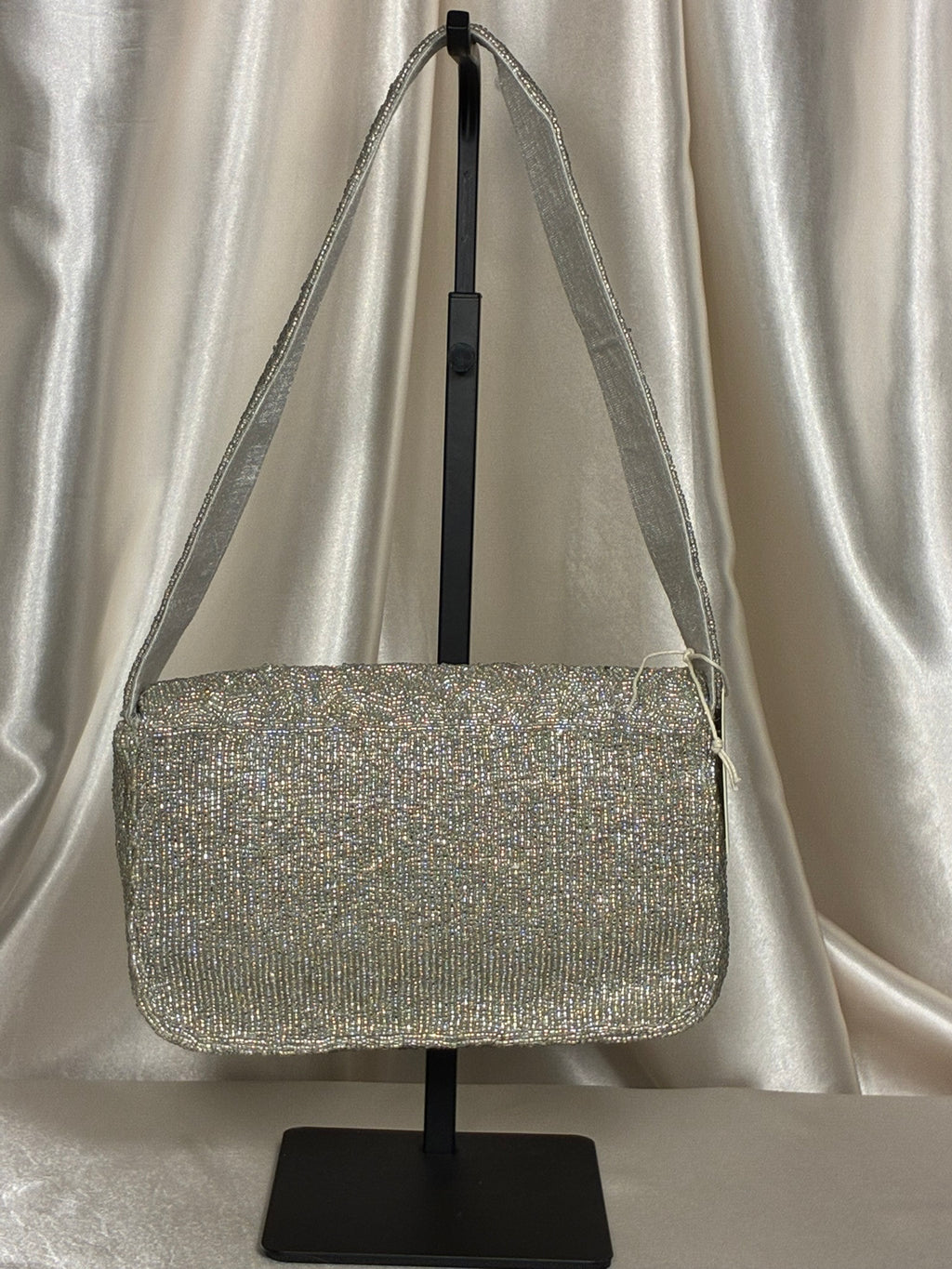Silver Skates Beaded Shoulder Bag