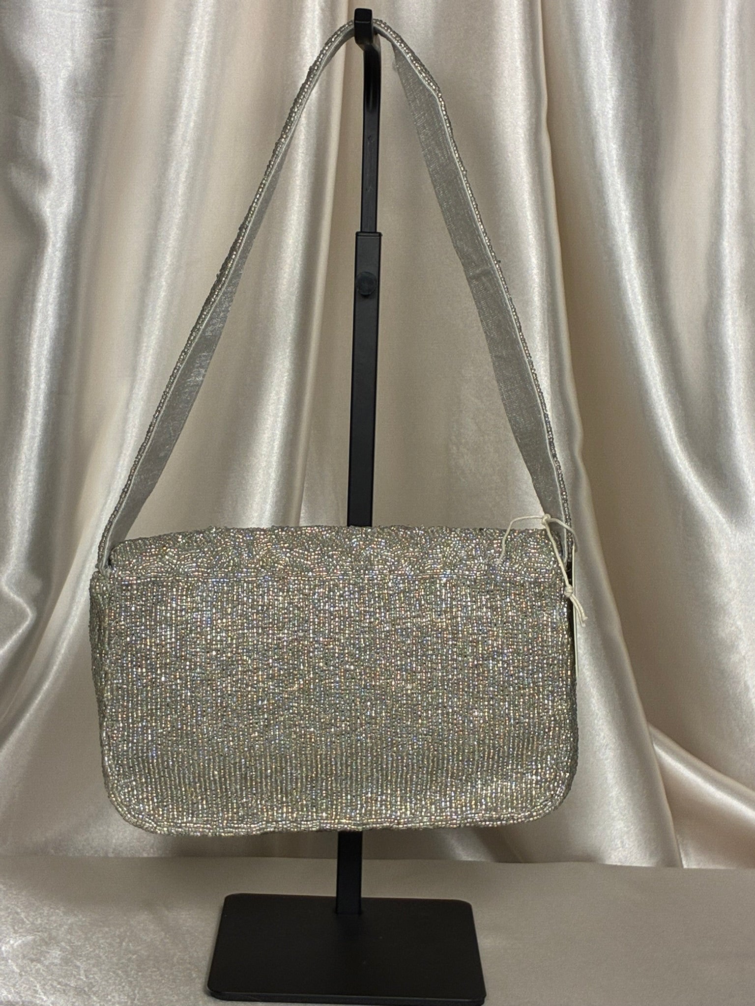 Silver Skates Beaded Shoulder Bag
