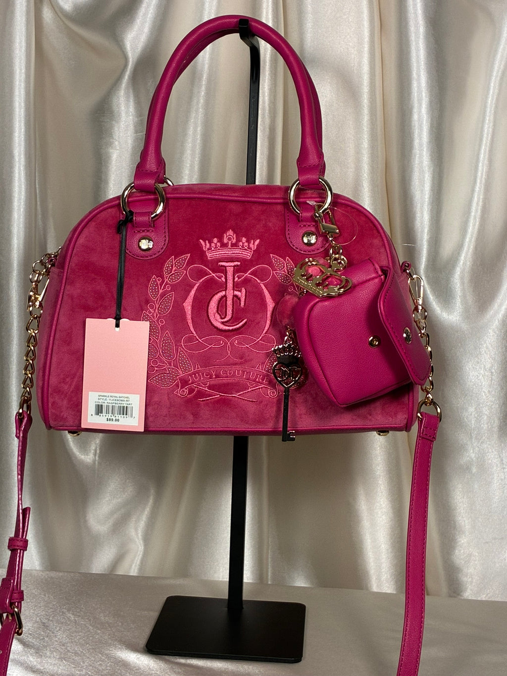 Juicy Couture Raspberry Royal Sparkle with Crossbody Strap