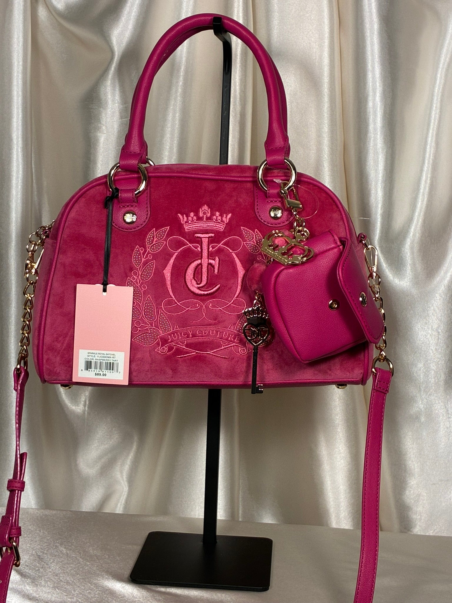 Juicy Couture Raspberry Royal Sparkle with Crossbody Strap