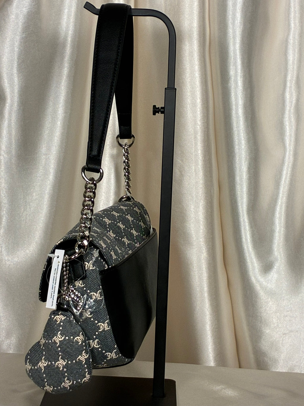 Juicy Couture She's the Moment Denim Shoulder Bag – Black