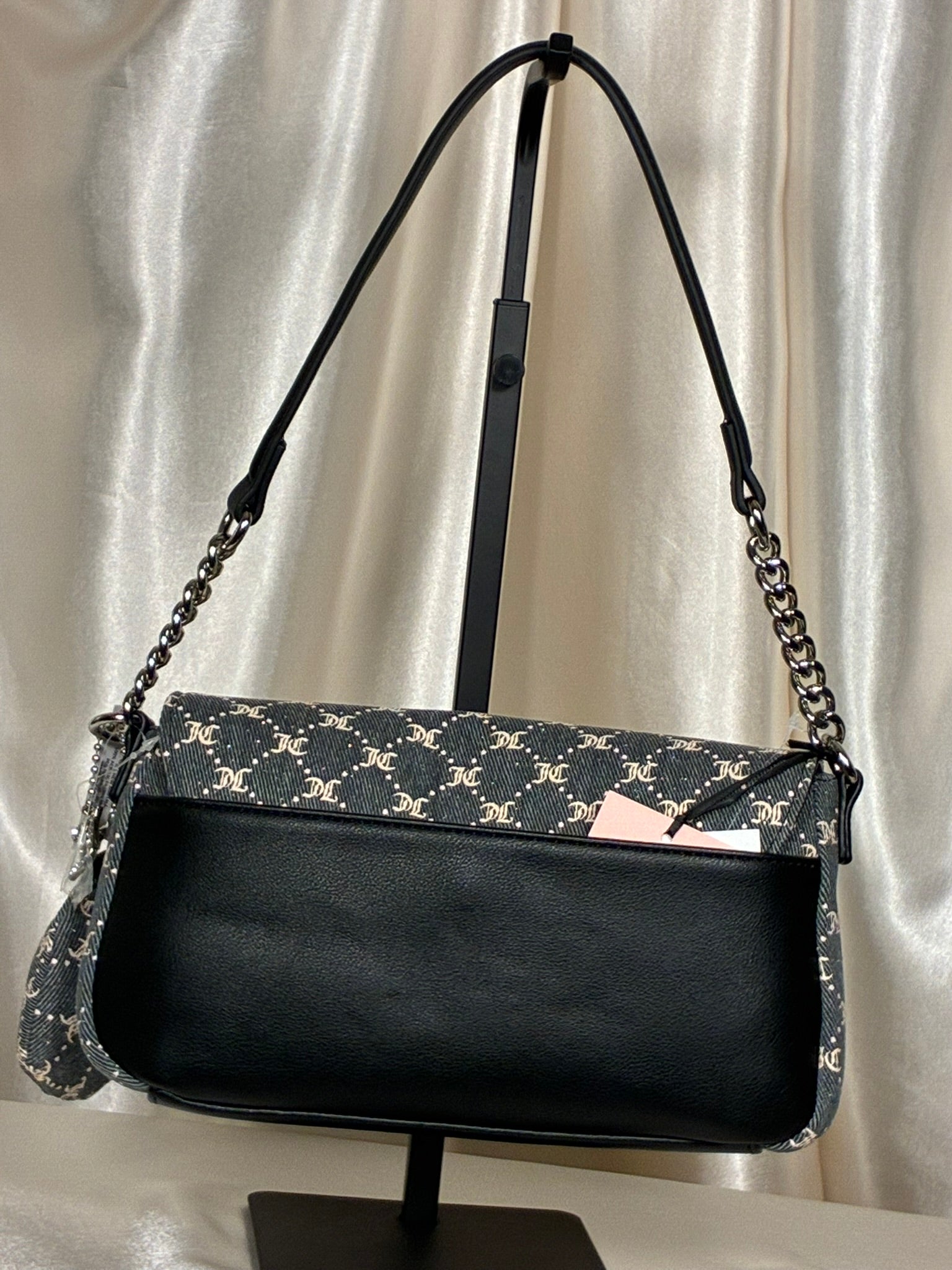 Juicy Couture She's the Moment Denim Shoulder Bag – Black