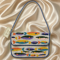 Colorful Coastal Catch Beaded Shoulder Bag