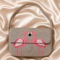 Pink Flamingo Beaded Shoulder Bag