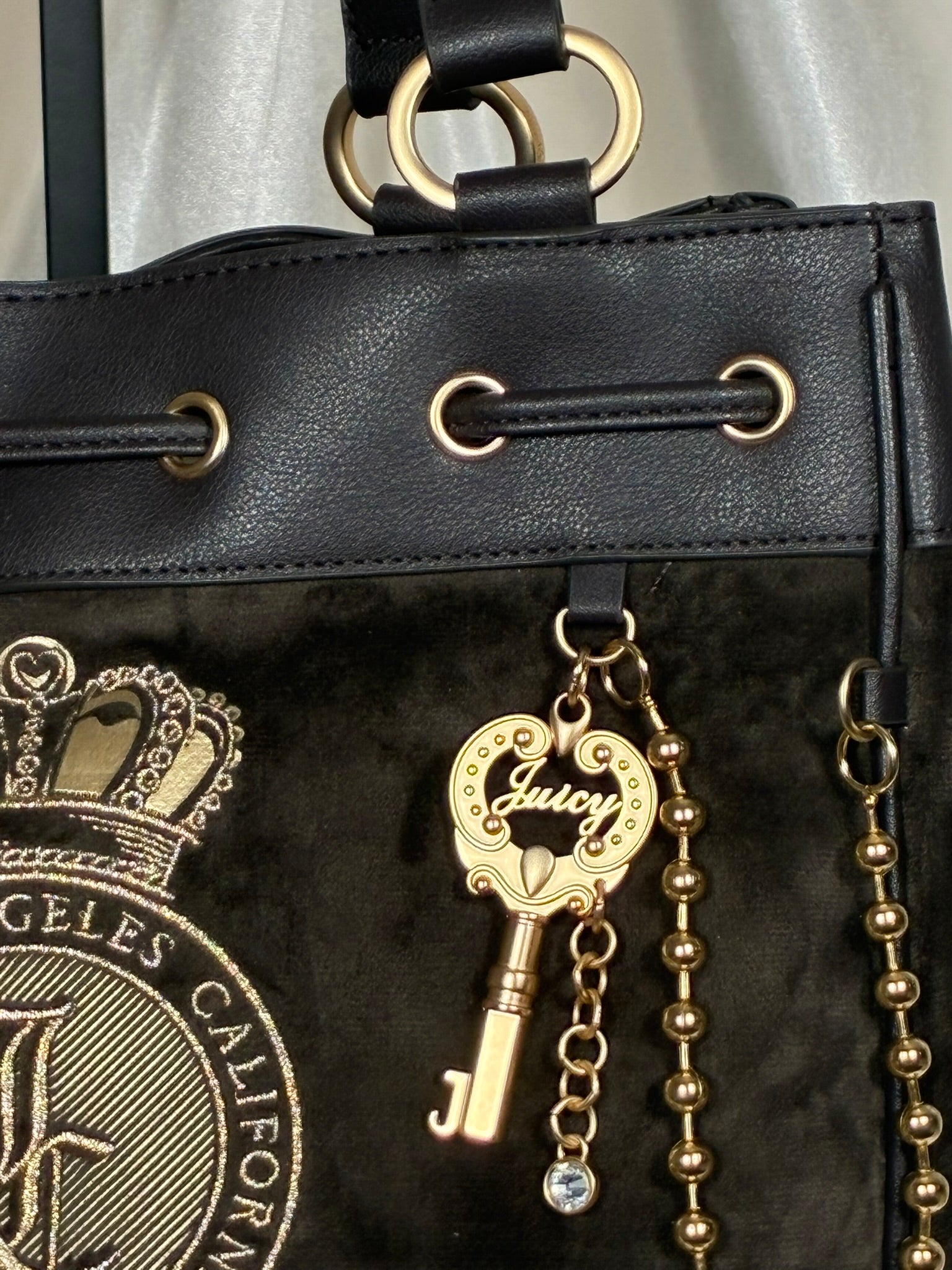 Juicy Couture Classic Juicy Lover Chocolate Brown Velour Tote