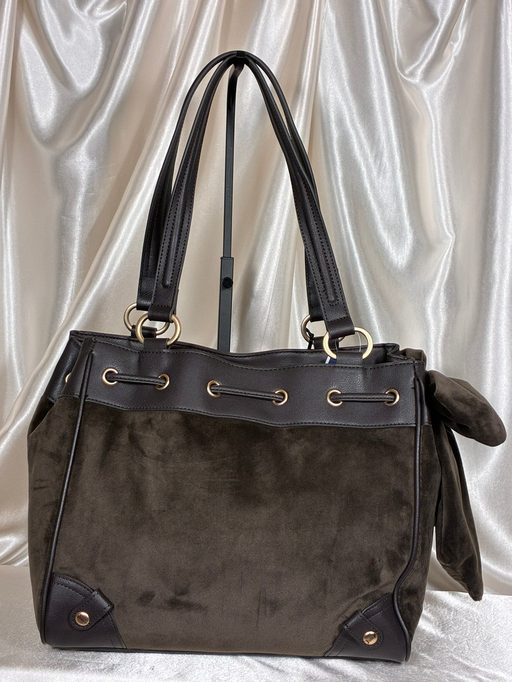 Juicy Couture Classic Juicy Lover Chocolate Brown Velour Tote