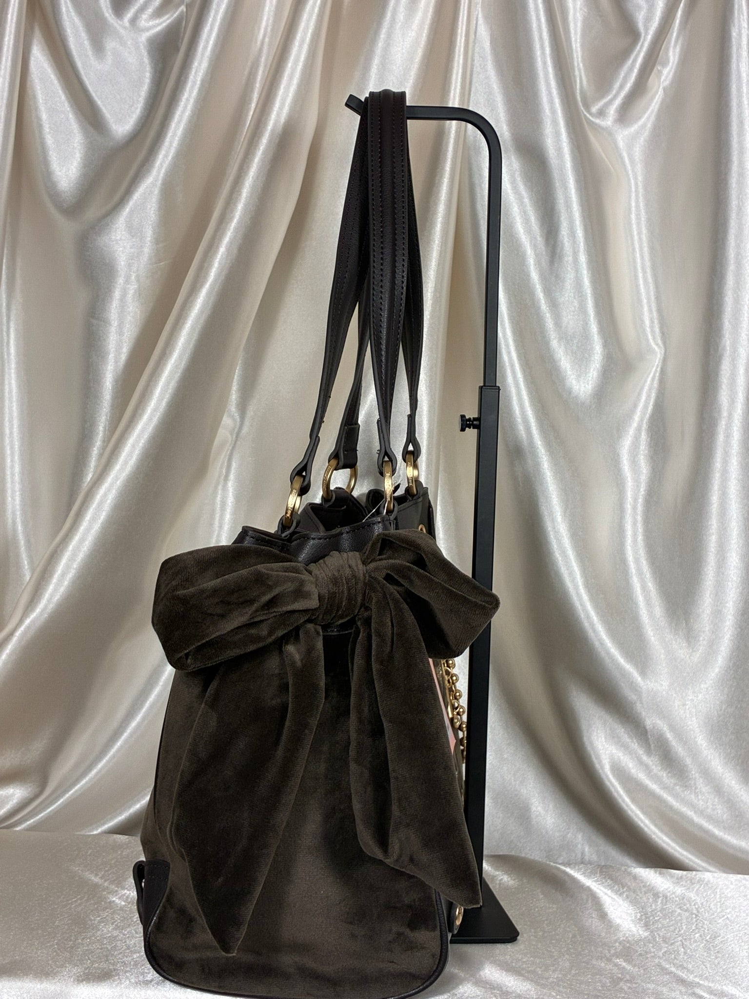 Juicy Couture Classic Juicy Lover Chocolate Brown Velour Tote